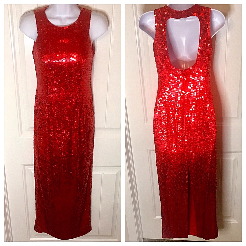 Vintage Adrianna Papéll | Red Sequin Dress